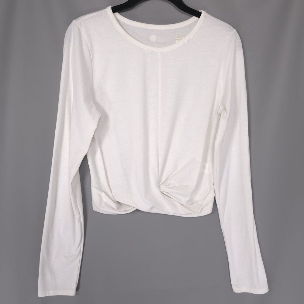 LILLY PULITZER Women’s Top Blouse SMALL White LUXLETIC Twist Front 008585